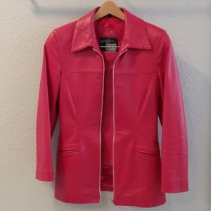 North Beach leather jacket and skirt